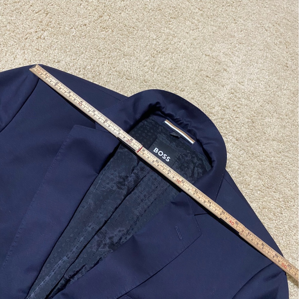 Hugo Boss Slim Fit Wool Suit Blazer Jacket Serge Dark Blue Mens Size 44 Wedding - Picture 10 of 16